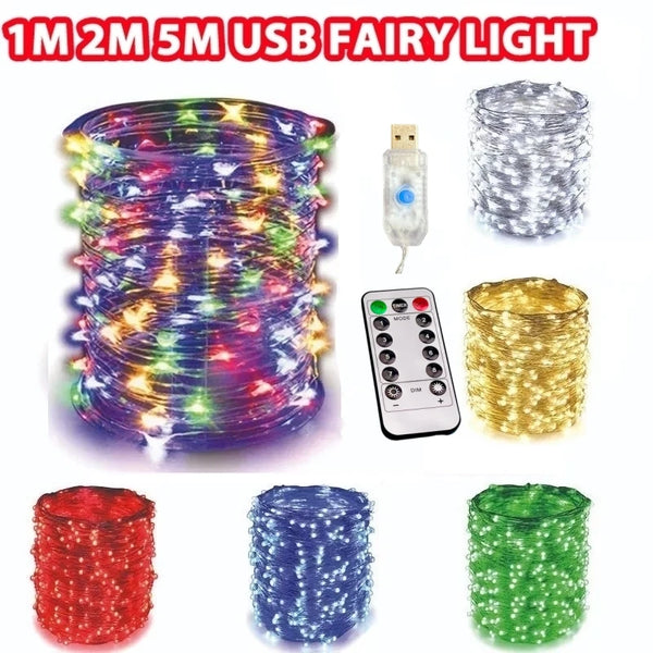 LED Lichterkette USB – Bunt mit Fernbedienung