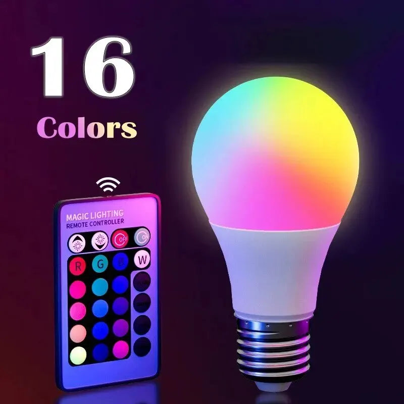 RGB LED Glühbirne E27 – 16 Farben mit Fernbedienung